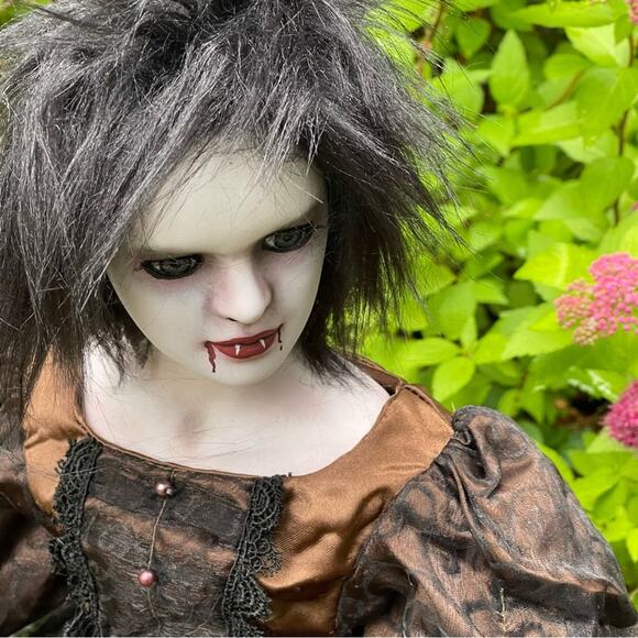 OOAK Creepy Odd 24” Ghostly Vampire Doll Witch Scary Halloween Horror Art Doll - Picture 13 of 14